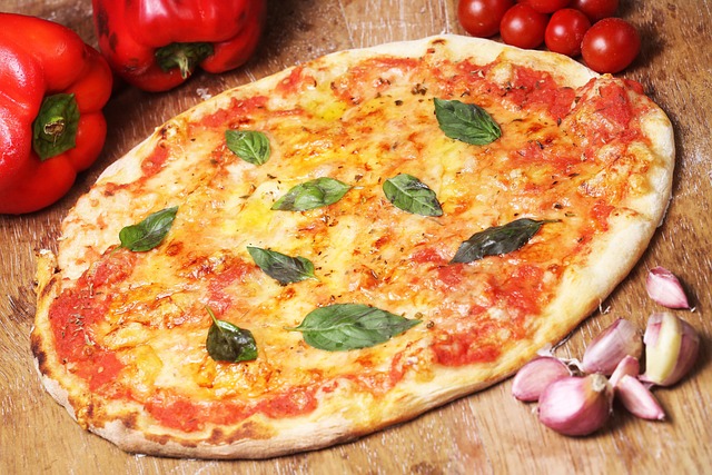 Neapolitan margherita pizza fresh from the oven